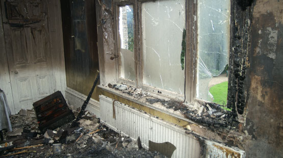 burning apartment