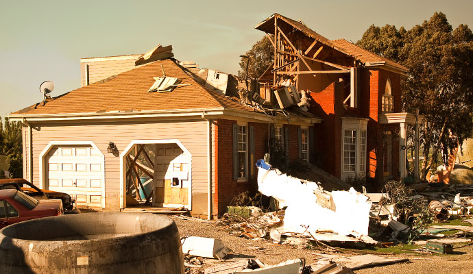 A storm damaged property