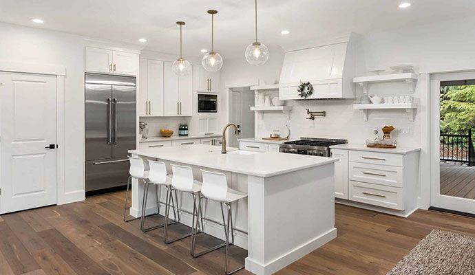 Clean cabinet in modern kitchen