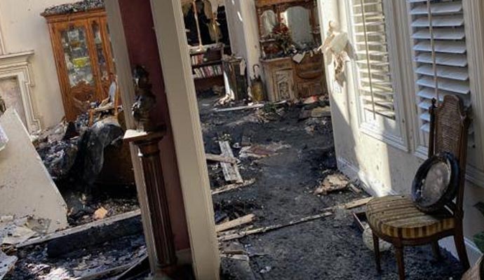 Fire damaged furniture 