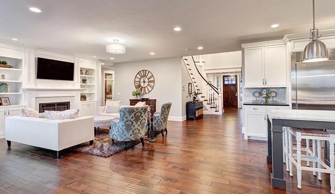 Modern, spacious living room