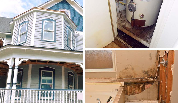 structural restoration and appliance leak cleanup