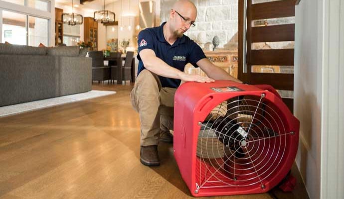 Professional floor water damage restoration services